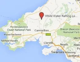 White water rafting location map