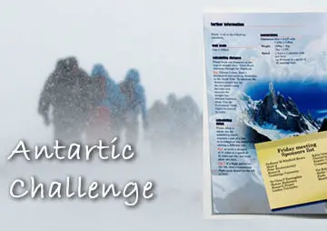 antartic challange team activity advert