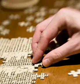 person doing a puzzle