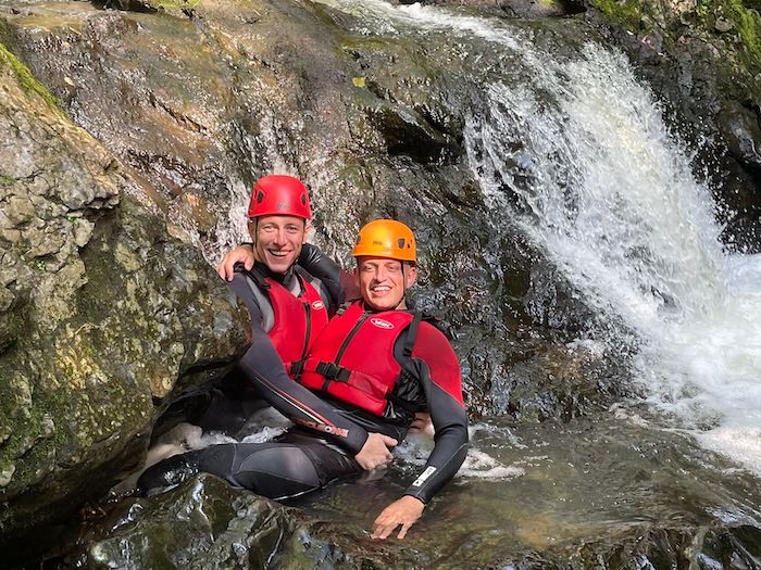 pair of males gorge walking