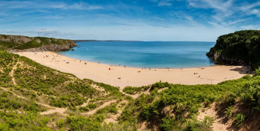 Beautiful landscape view of Barafundle Bay in Pembrokeshire