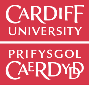 Red logo of Cardiff University