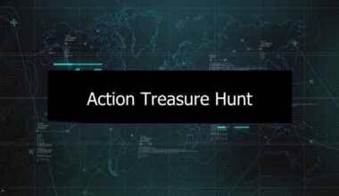 action treasure hunt team activity banner