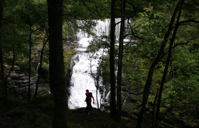 waterfall in distance